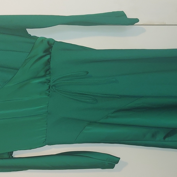 Cushnie for Target Emerald Green Faux Wrap Long Sleeved Dress Size 6 NWT - Picture 7 of 16